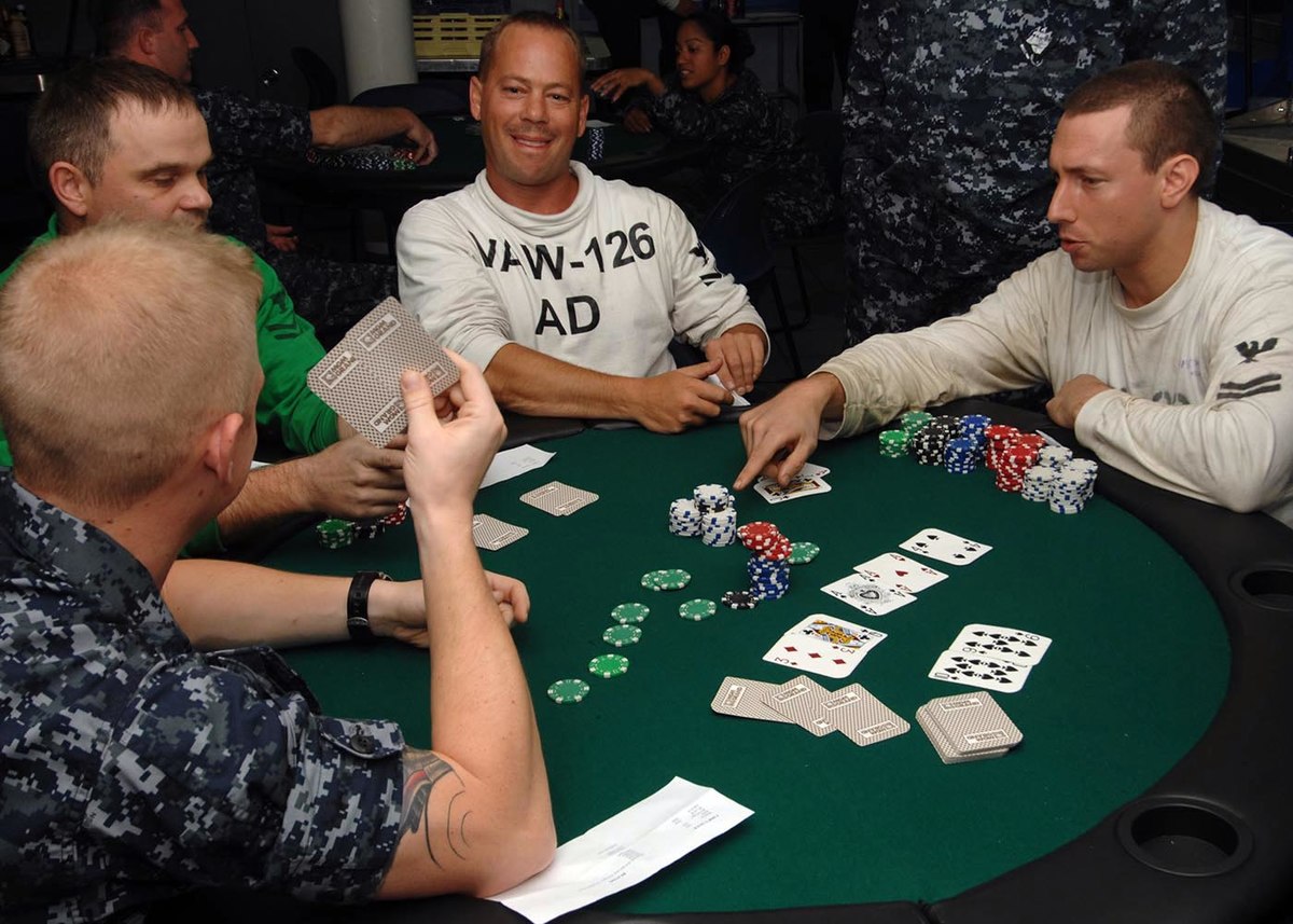 Men playing poker together